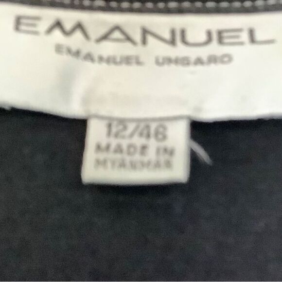 Emanuel Ungaro Classic Black Denim Jacket with White Stitching Size L - Picture 5 of 10